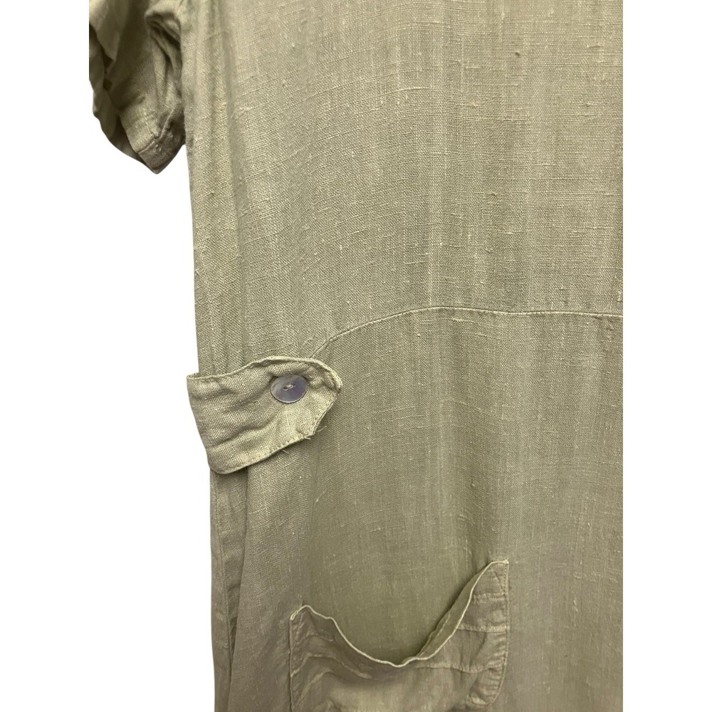 J Jill 100% linen Soft Green Maxi Relaxed Lagenlook Beach Resort Large Petite - Picture 4 of 7